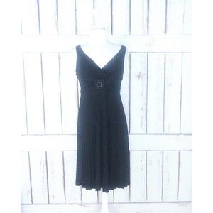 Vintage 90s black stretch beaded accordion pleated evening dress